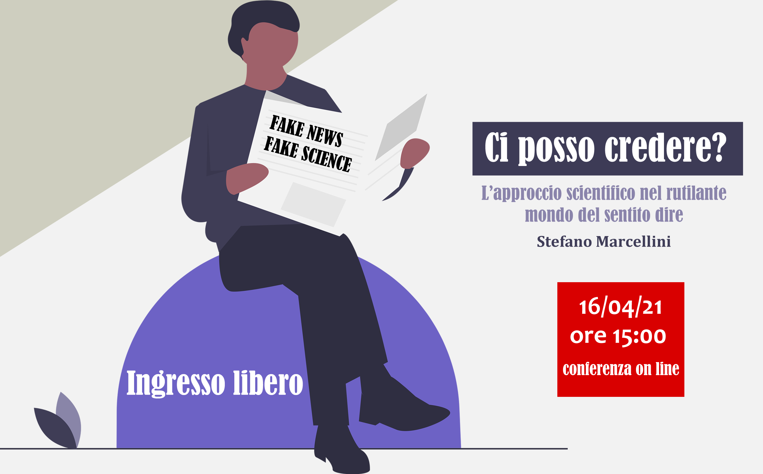Disegno uomo che legge fake news sui giornali