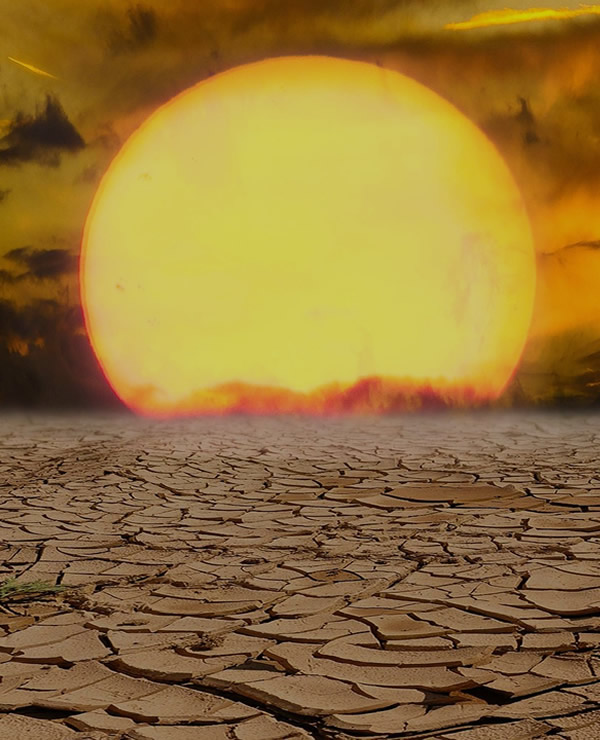 terra arida e sole