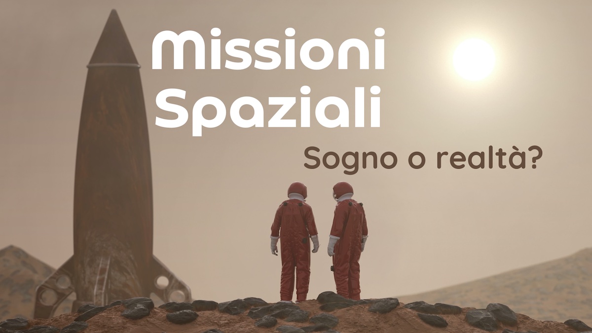 Esplorazioni spaziali: immagine di razzo e astronauti