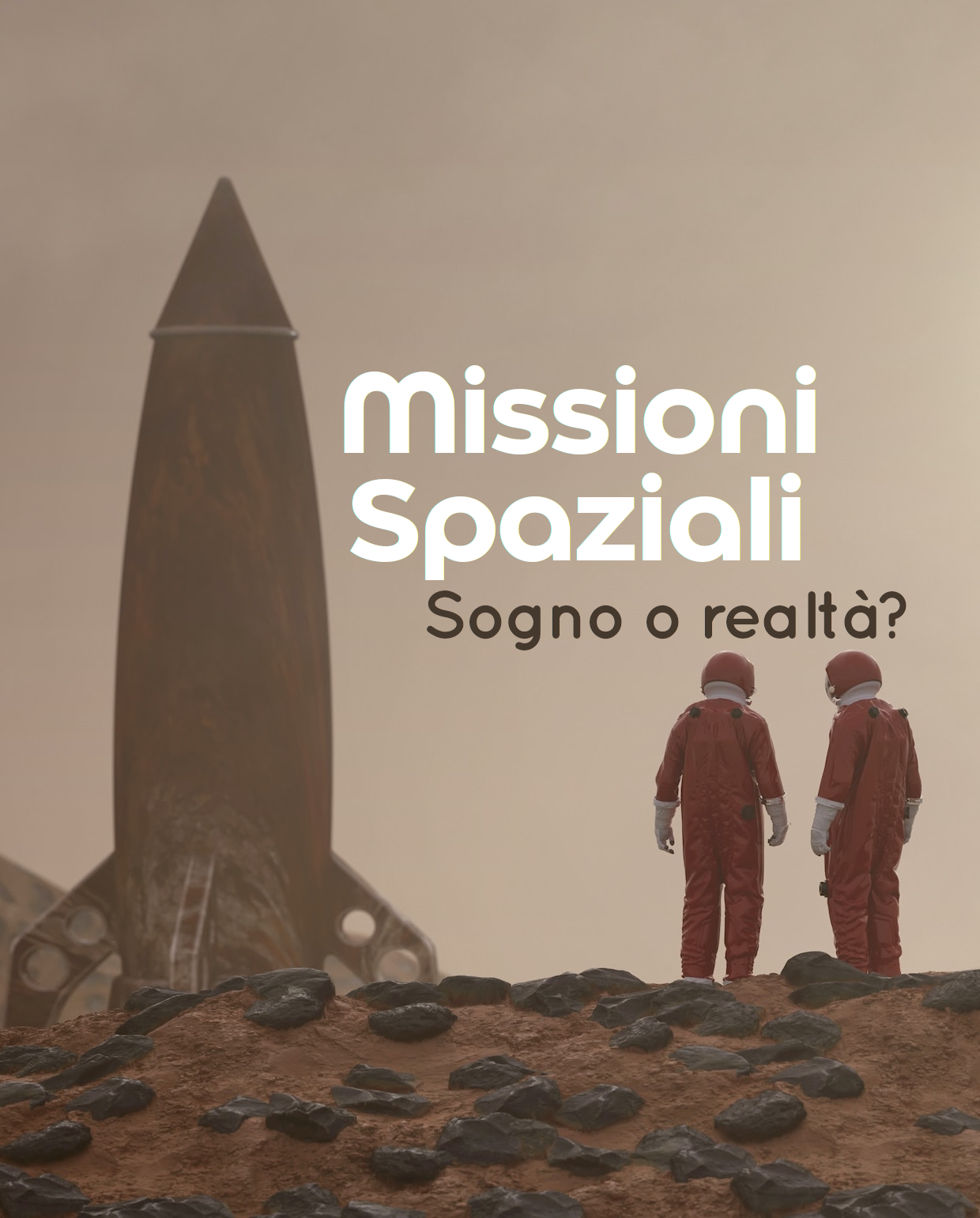 Esplorazioni spaziali: immagine di razzo e astronauti